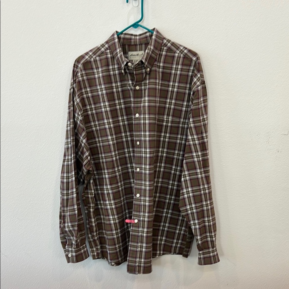 Eddie Bauer Plaid Shirt WorkWare 100%Cotton Men’s XXL
